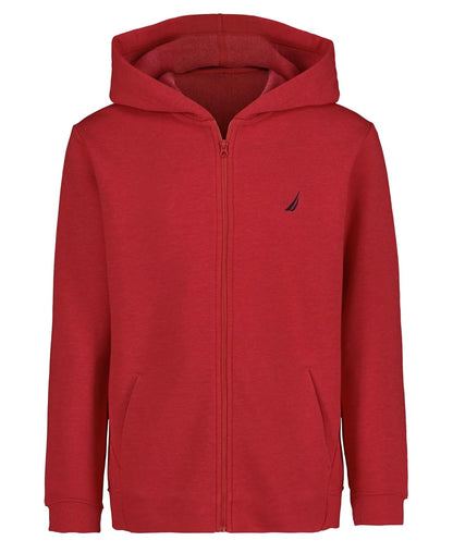 Nautica Sudadera con Capucha de Forro Polar para Niño - rojo jaspeado - 18-20