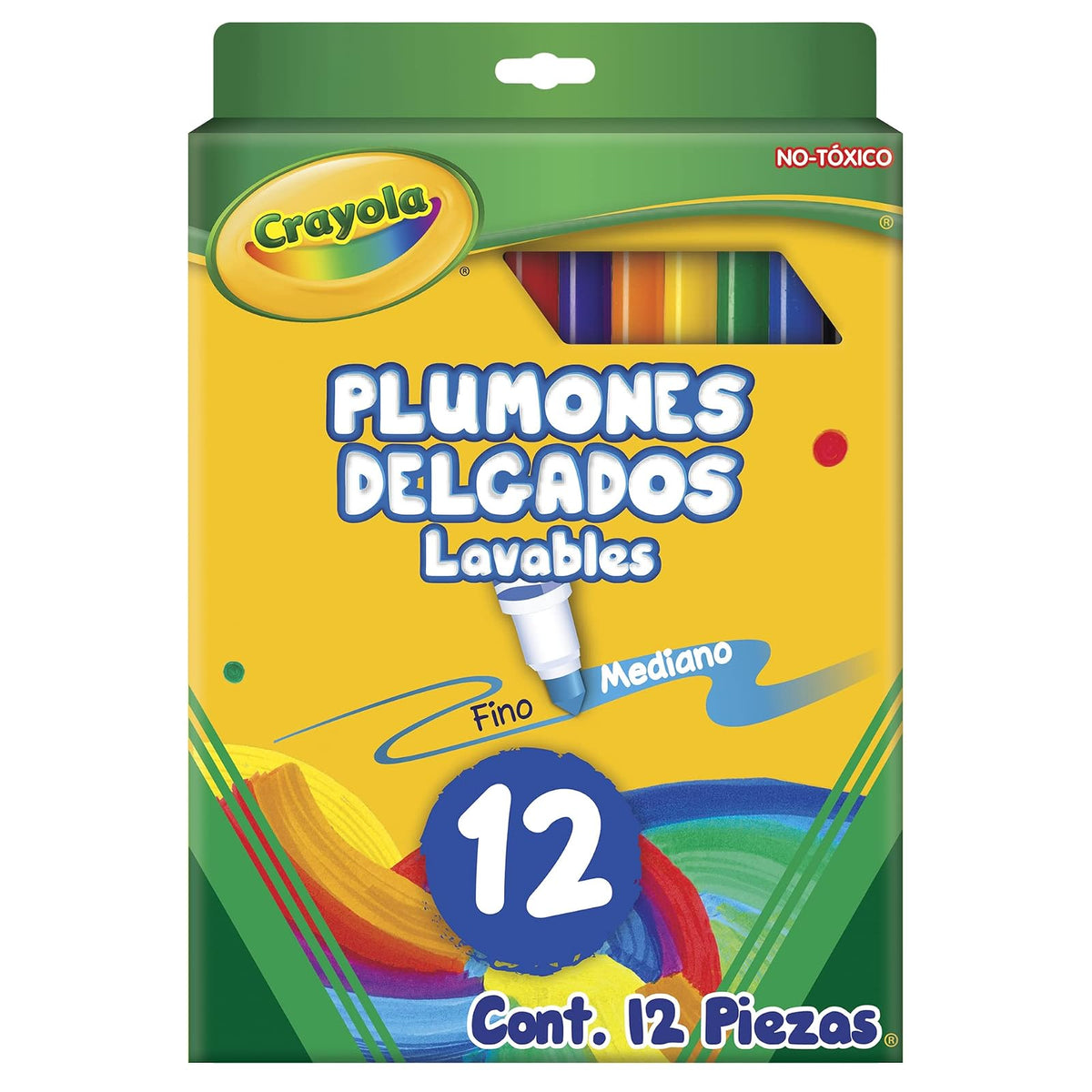 8 Plumones Glitter Alternative Crayola + 12 Plumones Delgados Lavables