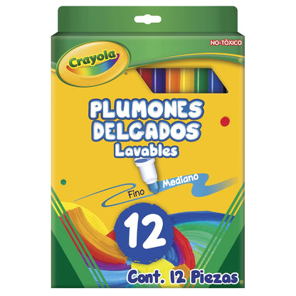 8 Plumones Glitter Alternative Crayola + 12 Plumones Delgados Lavables