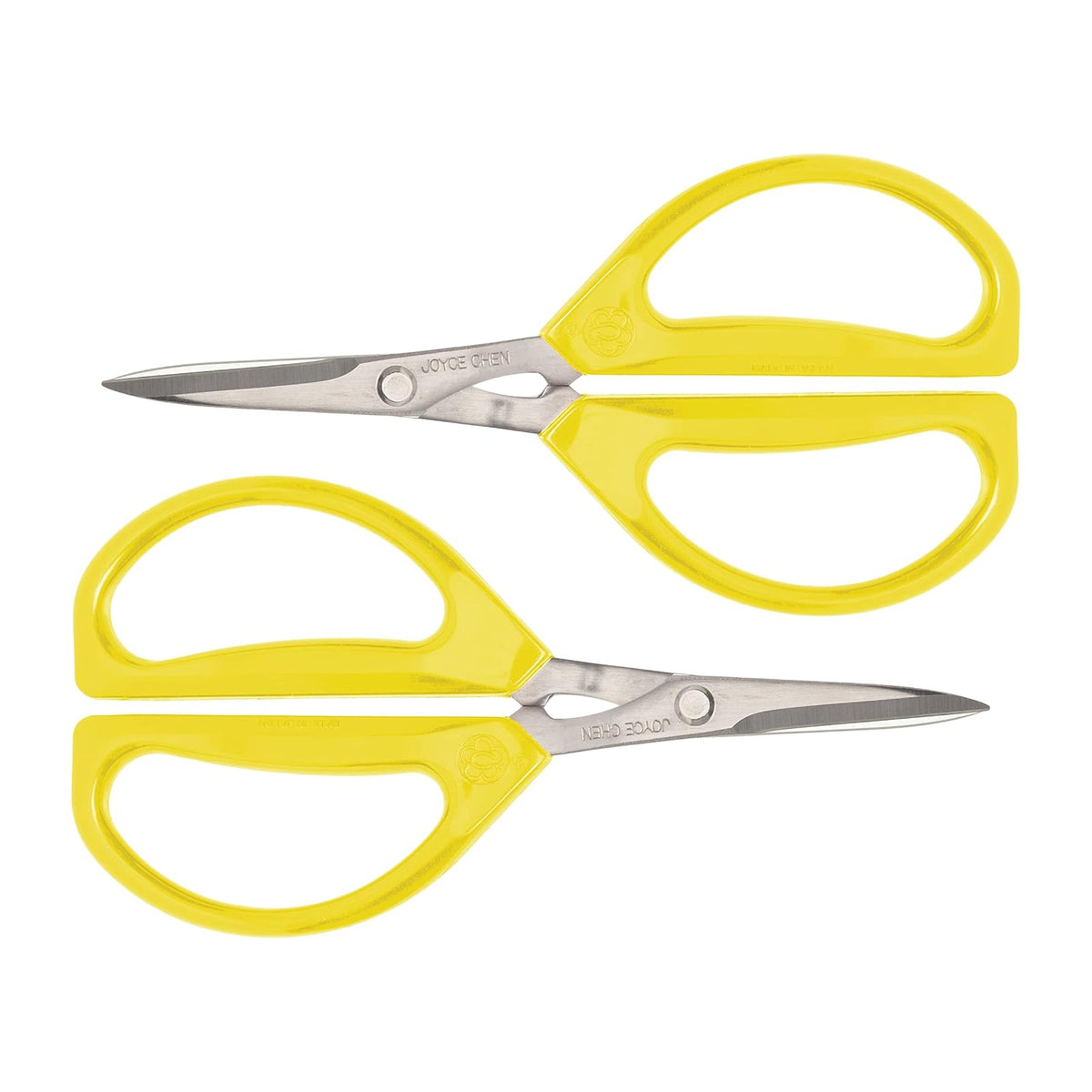 Joyce Chen Original Unlimited Tijeras de cocina multiusos con asas cómodas, color amarillo, paquete de 2