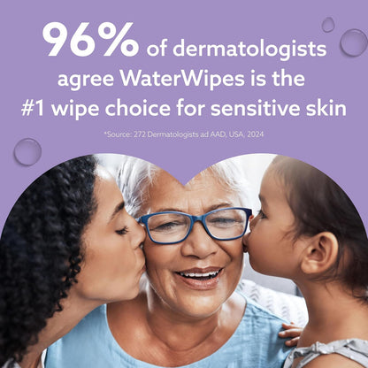 WATERWIPES, Toallitas Húmedas Soothing Clean, Calman y Limpian, 99% Agua, 6x60 Paquetes Incluidos.