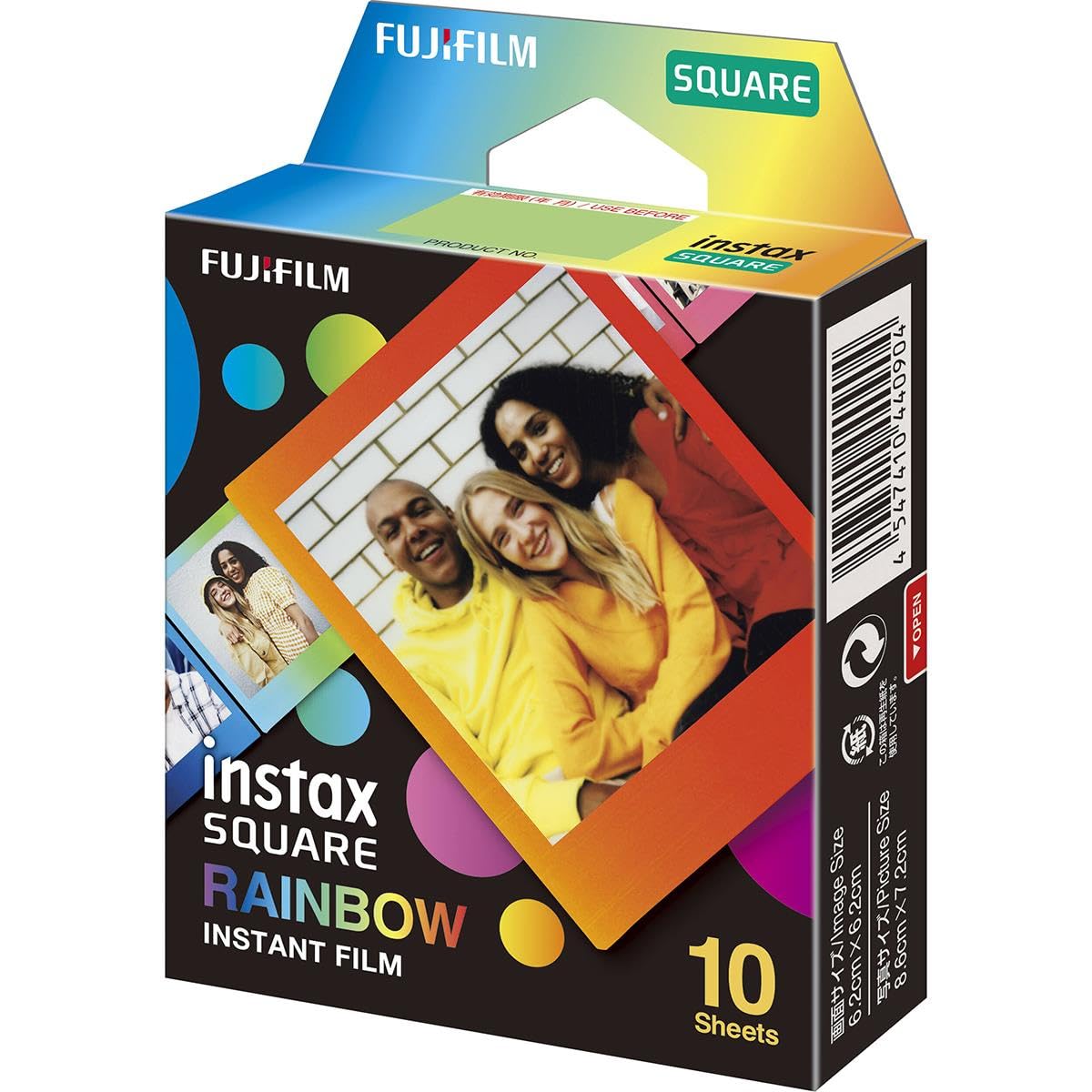 instax Fujifilm Película Square, Paquete de 2 + Película Fujifilm Square Rainbow