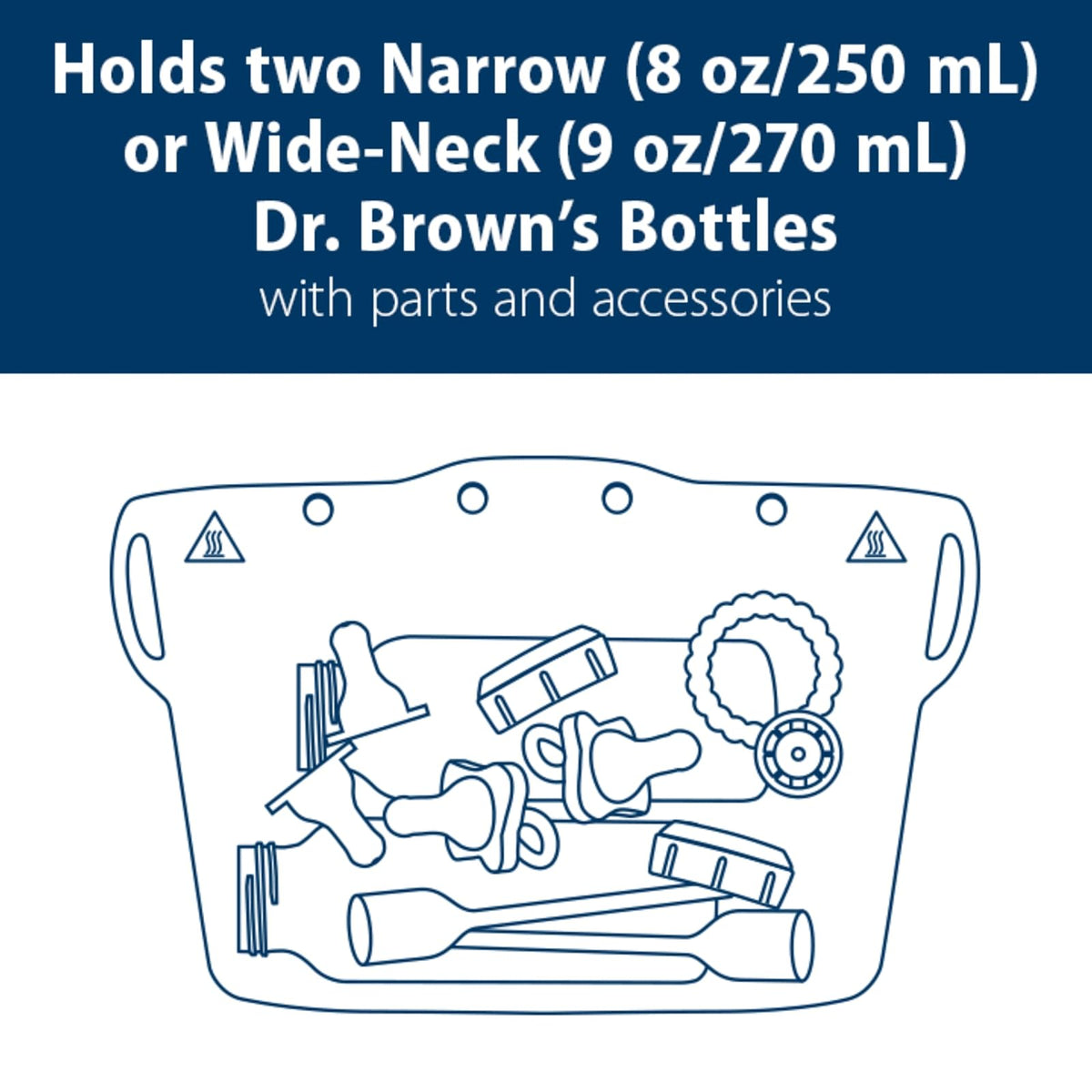 Dr. Brown's - Bolsa esterilizadora de vapor de microondas para biberones, piezas de extractor de leche y otros accesorios para niños, 100% silicona, bolsa esterilizadora reutilizable