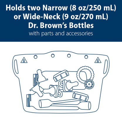 Dr. Brown's - Bolsa esterilizadora de vapor de microondas para biberones, piezas de extractor de leche y otros accesorios para niños, 100% silicona, bolsa esterilizadora reutilizable