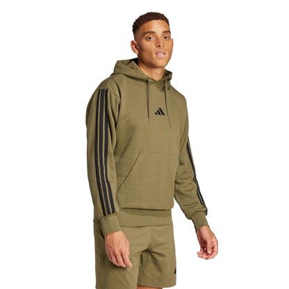 adidas Essentials 3-Stripes Fleece Hoodie Sudadera con Capucha Hombre