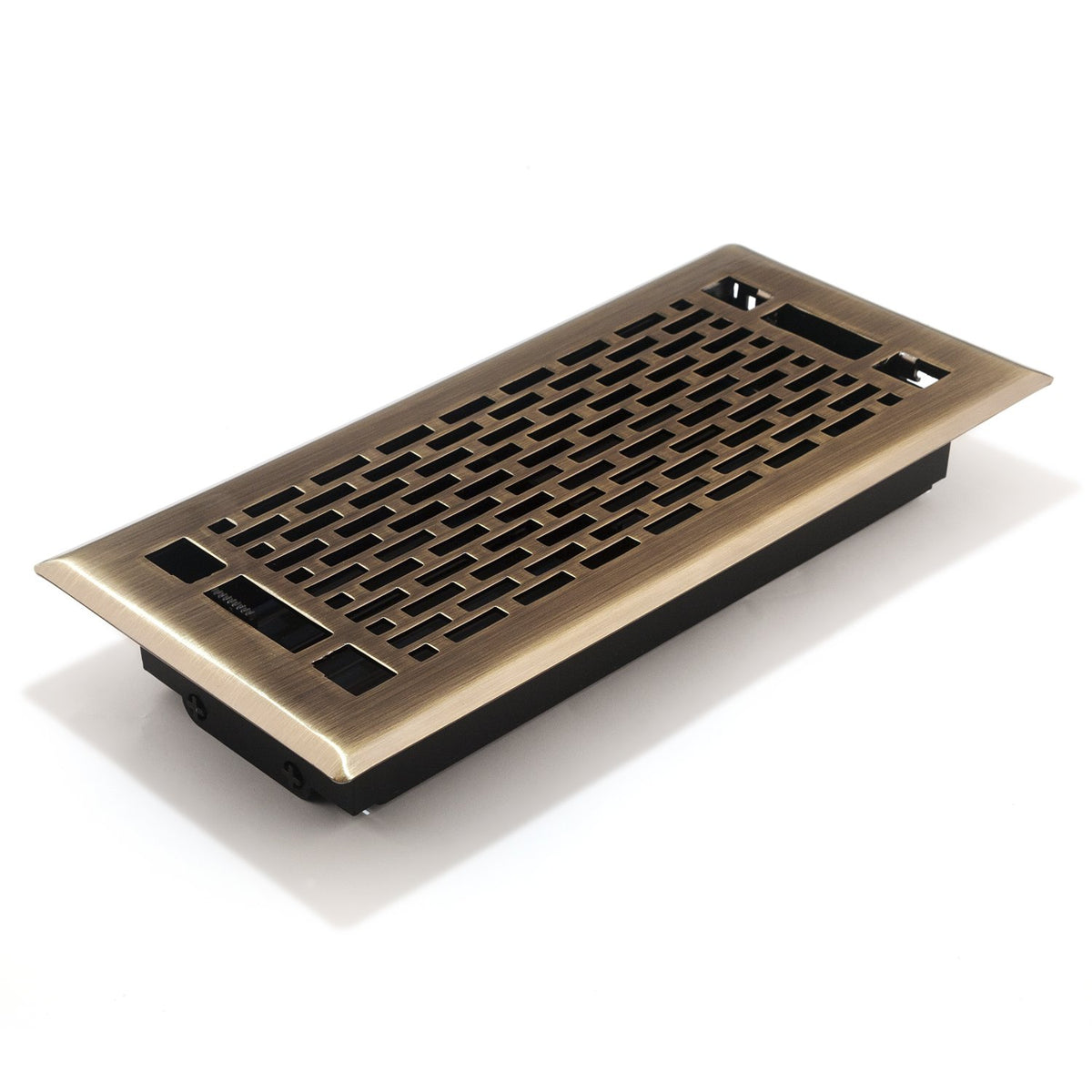 Accord amfrabma410 Manhattan piso registradora, 4-Inch X 10-Inch (apertura de conducto Medidas), 10.2 x 30.5 cm, Níquel Satinado - 4" x 10" - Antique Brass