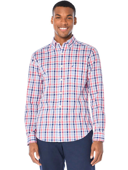 Nautica Camisa de Manga Larga Resistente a las Arrugas para Hombre - coral (Dreamy Coral) - CH