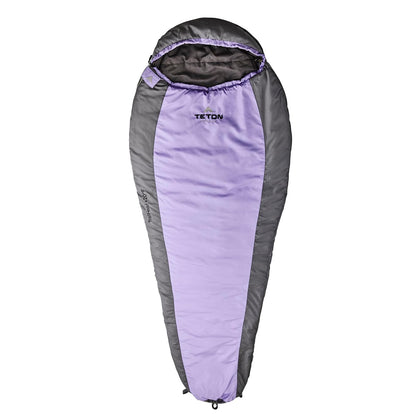 TETON Sports - Saco de Dormir de Grado 20F y 5F, Ligero, cálido Saco de Dormir para mamá, Camping, mochilero, Senderismo - Púrpura - 20F Regular