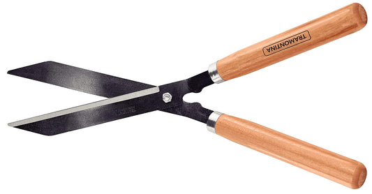 TRAMONTINA - Tijeras para Setos y Césped 12", Lámina de Acero al Carbono, Mango de Madera, Resistente, con Guarnición Metálica, Liviana y Práctica, Herramienta para Jardinería