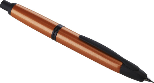 Pilot Vanishing Point Metallic, Pluma Fuente Retráctil Naranja, Tinta Líquida Azul, Mediano, Estuche 1 Pieza (61092)