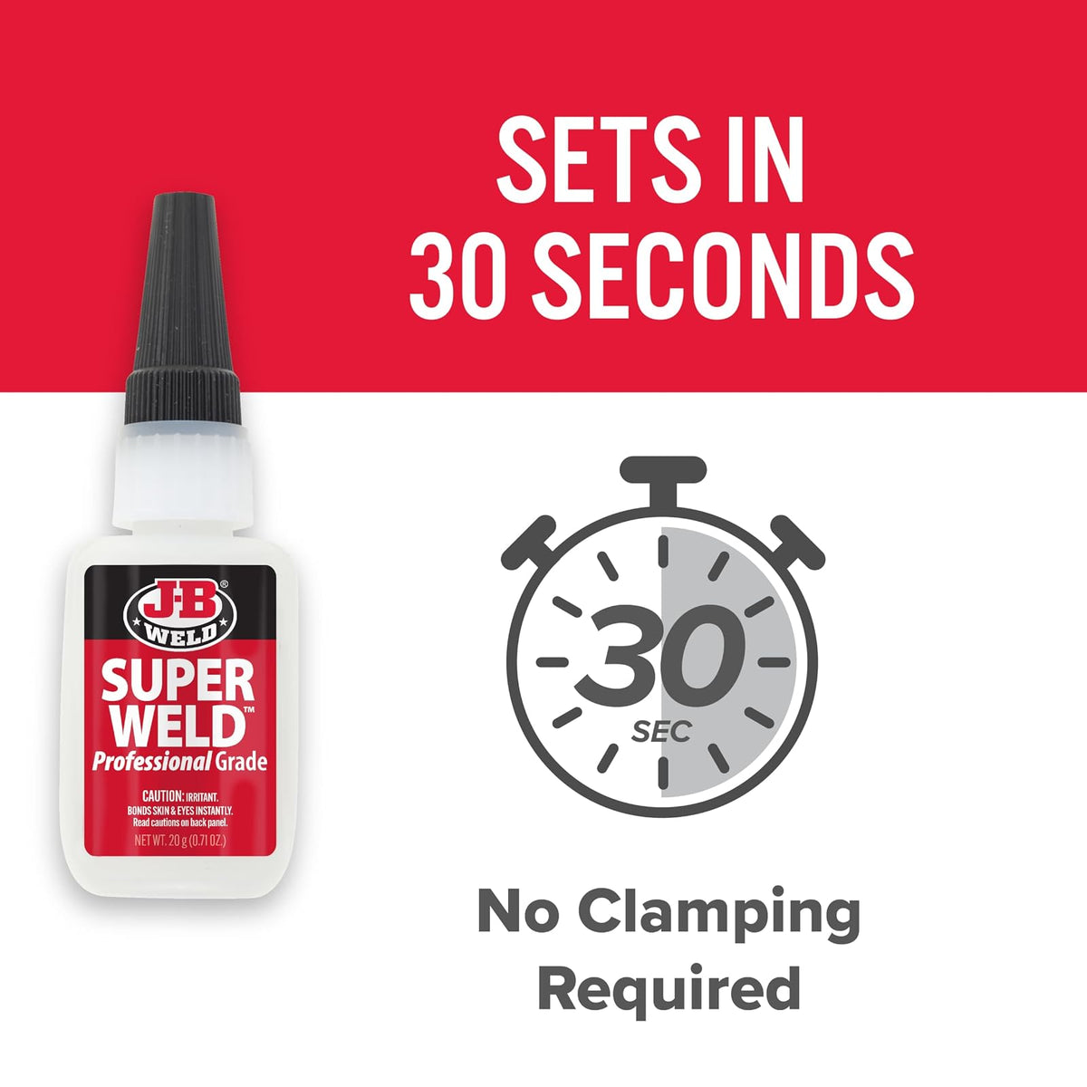 J-B Weld SuperWeld Superglue 33120-2, 20 g, Paquete de 2, Transparente