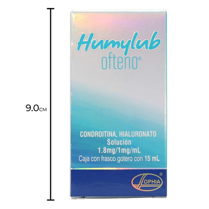 HUMYLUB OFTENO Gotas Oftálmicas Lubricantes con Hialuronato de Sodio y Condroitín Sulfato, Alivio Eficaz para Ojo Seco Leve a Moderado, Estabiliza Película Lagrimal, Frasco Gotero 15 ml