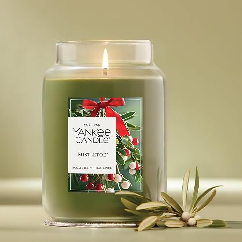 Yankee Candle - Vela perfumada en tarro grande con hasta 150 horas de tiempo de combustión, mezcla de cera de soja para una combustión más limpia y consistente, vela en tarro de 22 onzas con fragancia