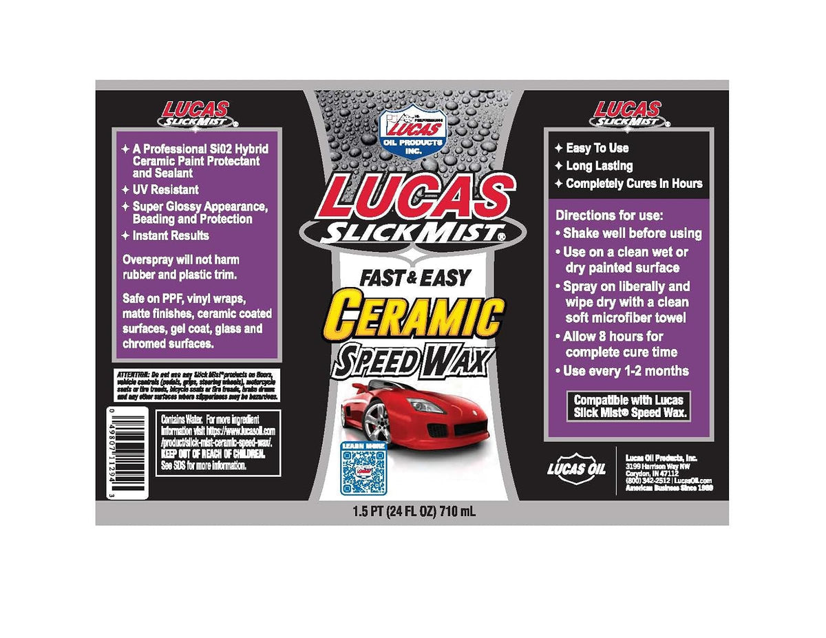 Lucas Oil 11294 Slick Mist Cerámica Speed Wax - 24 onzas (Paquete de 6)