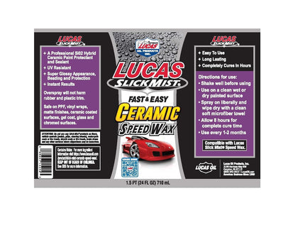 Lucas Oil 11294 Slick Mist Cerámica Speed Wax - 24 onzas (Paquete de 6)