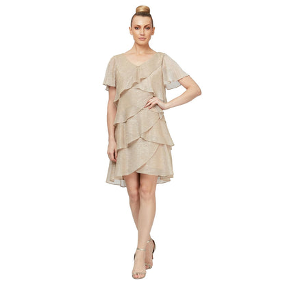 S.L. Fashions Pebble Vestido de Nivel (etite y tamaños Regulares) Vestido para la Madre de la Novia para Mujer