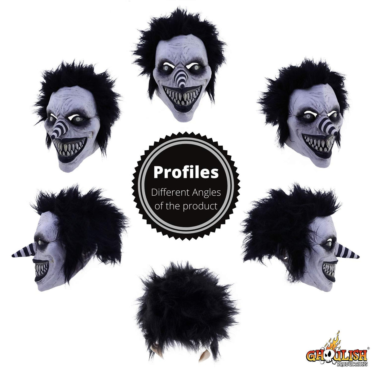 Máscara de CreepyPasta de Laughing Jack, Máscaras de Monstruos de Creepy Pasta Ideales para Disfraz de Halloween y Fiestas de Disfraces