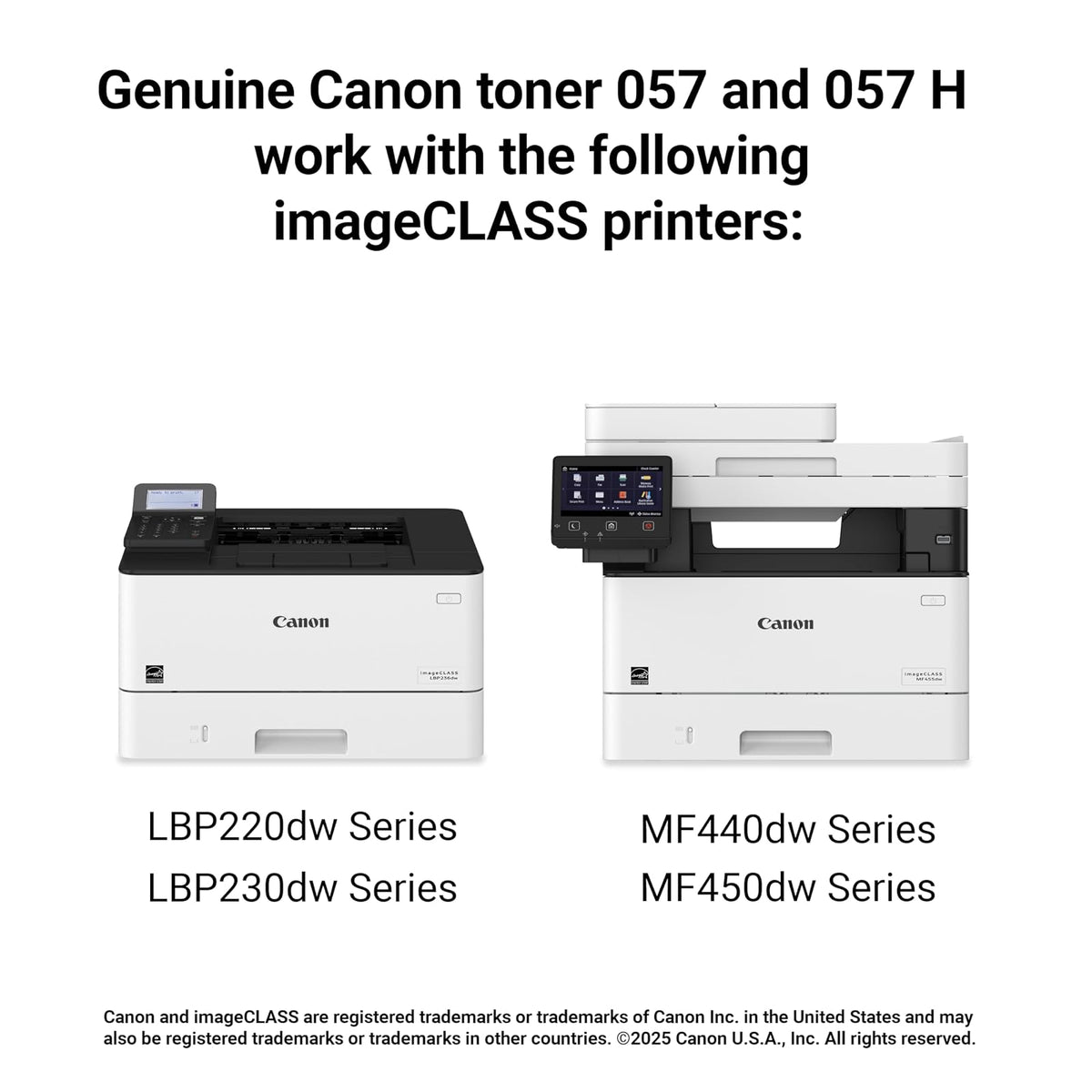 Canon - Cartucho de tóner Original 057 Negro (3009C001), Paquete de 1 para impresoras láser imageCLASS MF449dw, MF448dw, MF445dw, LBP228dw, LBP227dw, LBP226dw, estándar