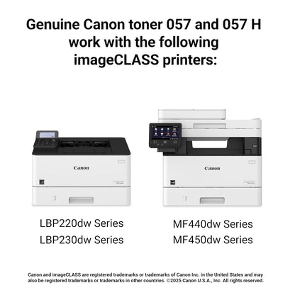 Canon - Cartucho de tóner Original 057 Negro (3009C001), Paquete de 1 para impresoras láser imageCLASS MF449dw, MF448dw, MF445dw, LBP228dw, LBP227dw, LBP226dw, estándar