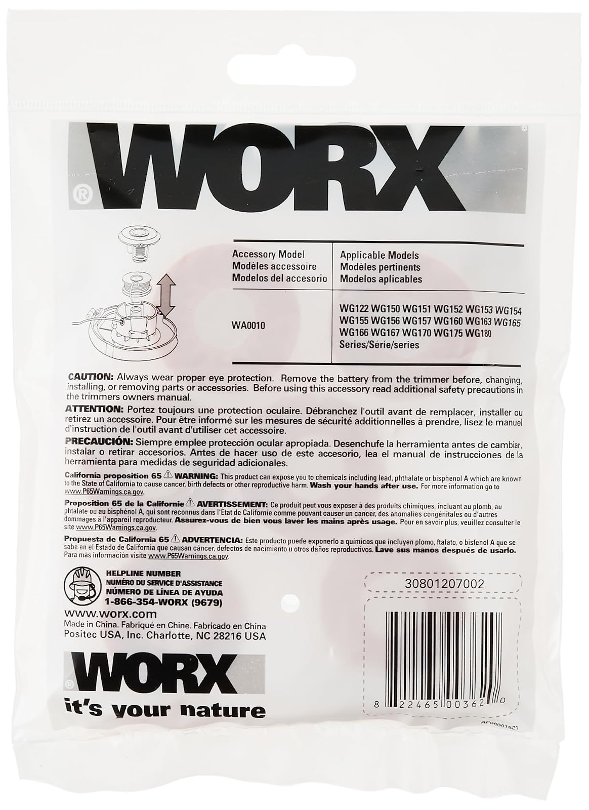 WORX WA0010 Juego de 6 Líneas de Repuesto para Cortadoras Eléctricas