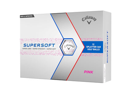 Callaway Golf Supersoft Pelotas de Golf Paquete de 12 - Splatter rosa