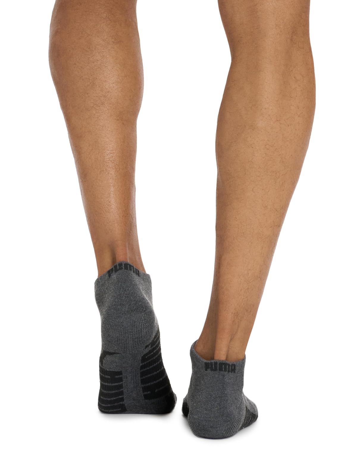 PUMA - Calcetines de corte bajo para hombre, negro/blanco, 10-13/6-12 (paquete de 6)