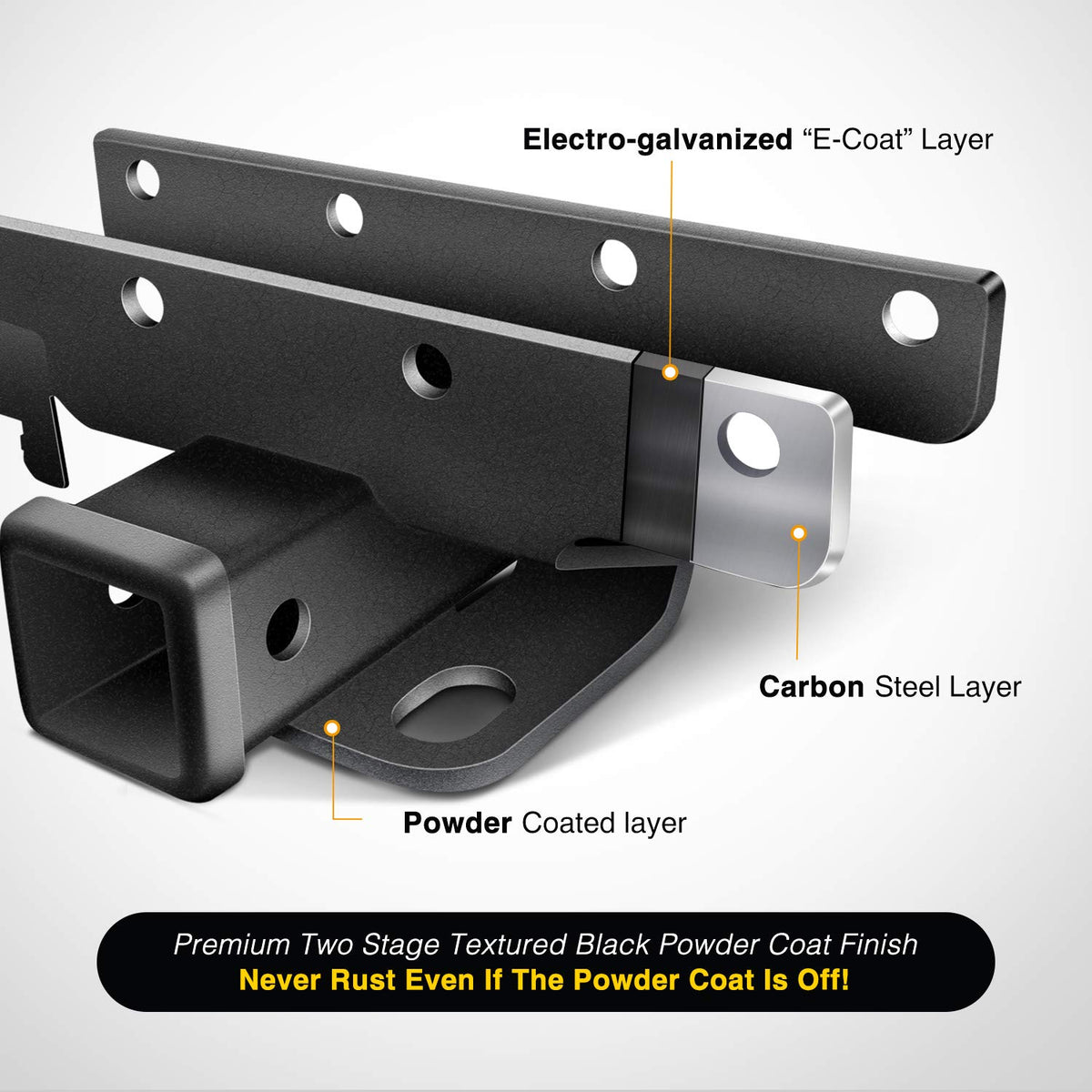 Nilight - Kit receptor de enganche para remolque y parachoques trasero JK-61A de 2 pulgadas, compatible con Jeep Wrangler JK de 4 puertas y 2 puertas Unlimited 2007-2018, con arnés de cableado de 4 pines (no incluye los modelos JL)