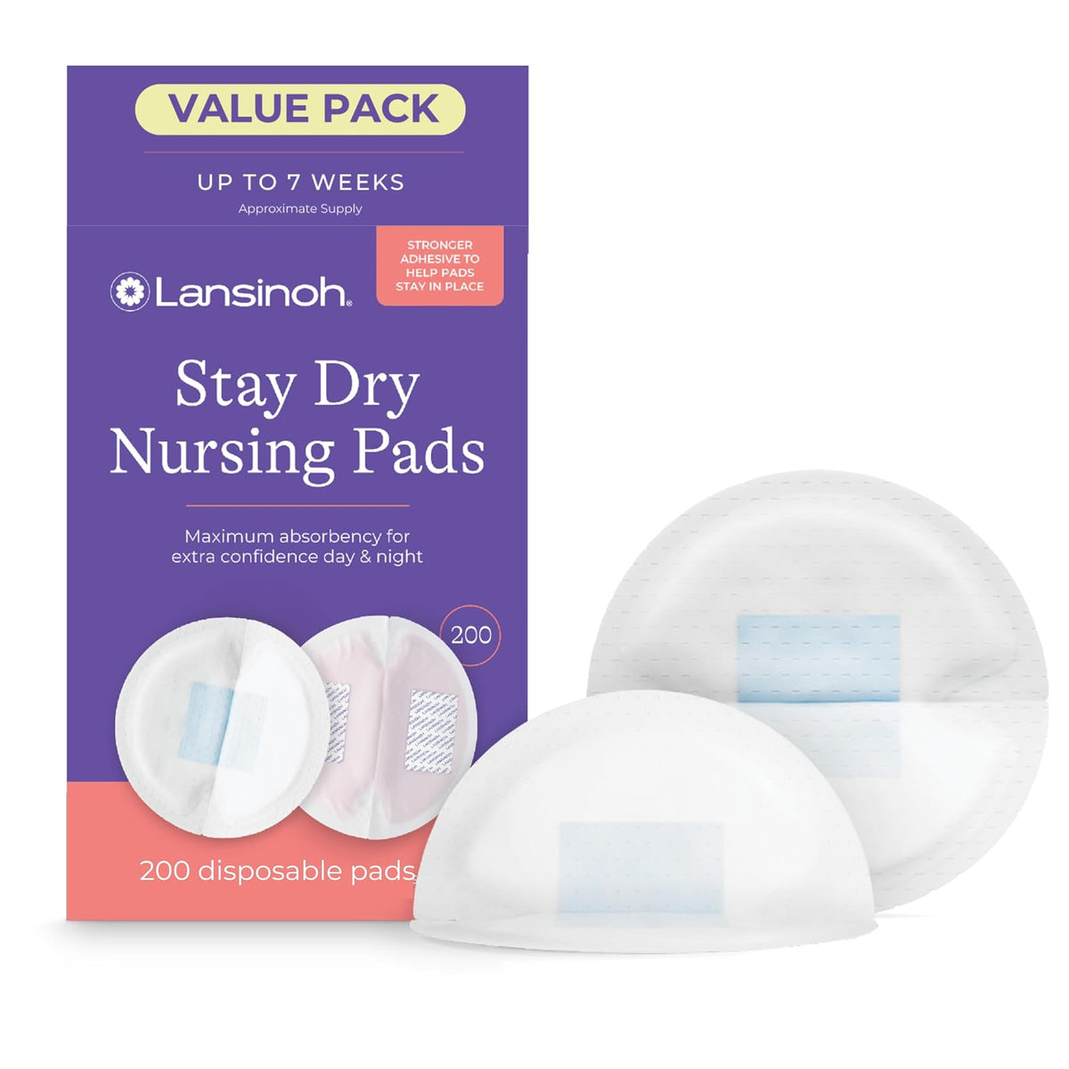 Lansinoh Stay Dry Disposable Nursing Pads for Breastfeeding, 200 count