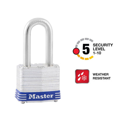 Master Lock 3DLF Candado Laminado de 40 mm con Gancho Largo de 38 mm