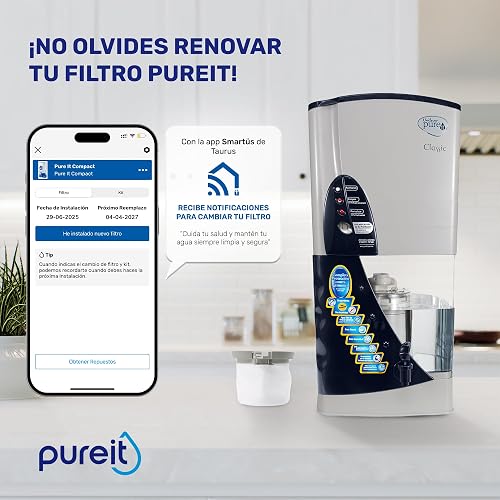 PUREIT | Purificador de Agua Classic 9 Litros + Filtro | Agua segura, cristalina y sin olor | No requiere instalación ni electricidad | Diseño práctico y elegante ideal para el hogar