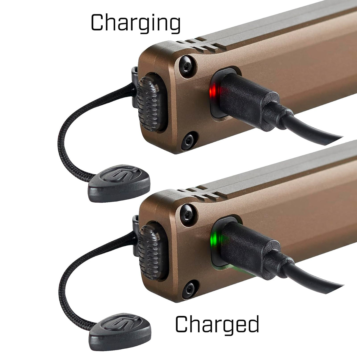 Streamlight 88813 Wedge 50-500 Lumenes Linterna Led Recargable, Lampara de Mano Coyote, Luz Led Blanca, Incluye cable USB-C & cordon