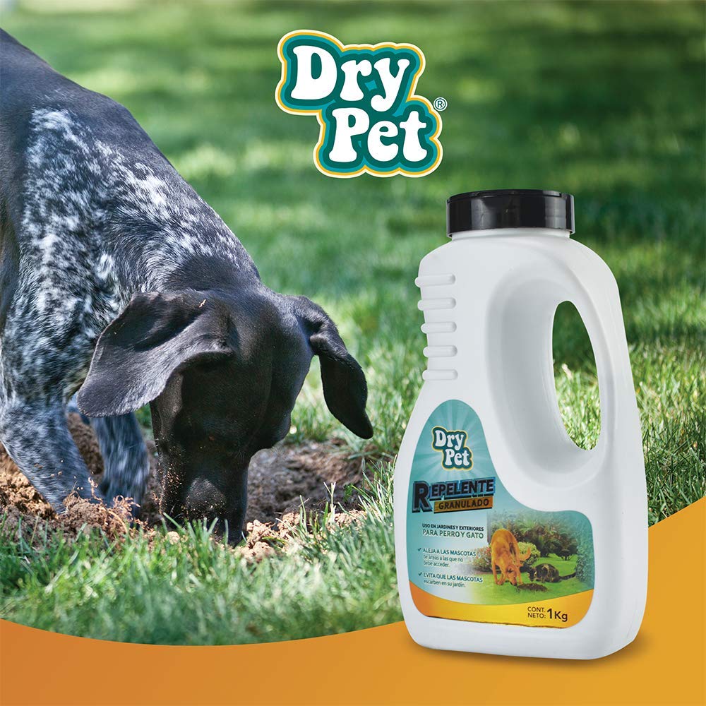 Dry Pet Repelente Granulado para Perros y Gatos 1 kg – Uso Exterior, Protege Jardines y Plantas