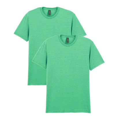 Gildan Softstyle Camiseta de Algodón para Hombre, Estilo G64000 - Verde jaspeado (Heather Irish Green) - M