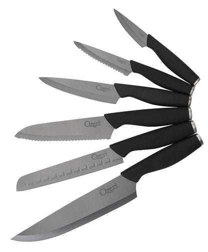 Ozeri Elite Chef II Juego de cuchillos de cerámica, 12 piezas, Negro