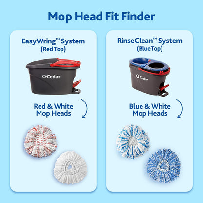 O-Cedar EasyWring RinseClean - Recambio de Microfibra para trapeador giratoria, 1 Paquete, Azul
