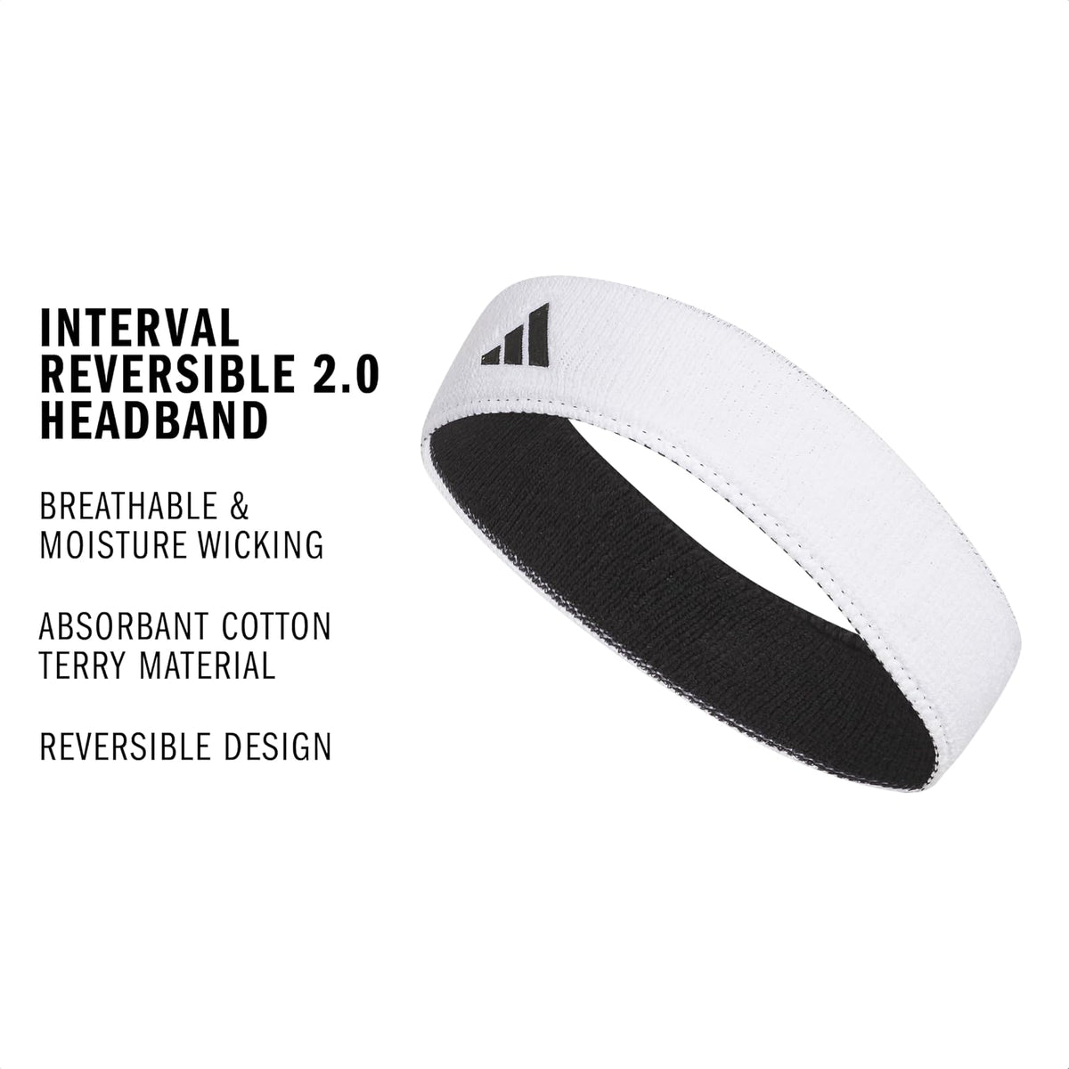 adidas - Diadema Unisex Reversible de intervalo - Banda Deportiva Deportiva