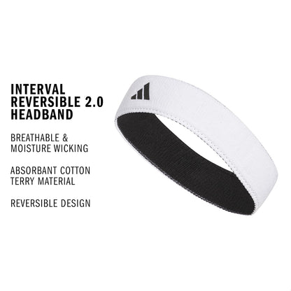 adidas - Diadema Unisex Reversible de intervalo - Banda Deportiva Deportiva