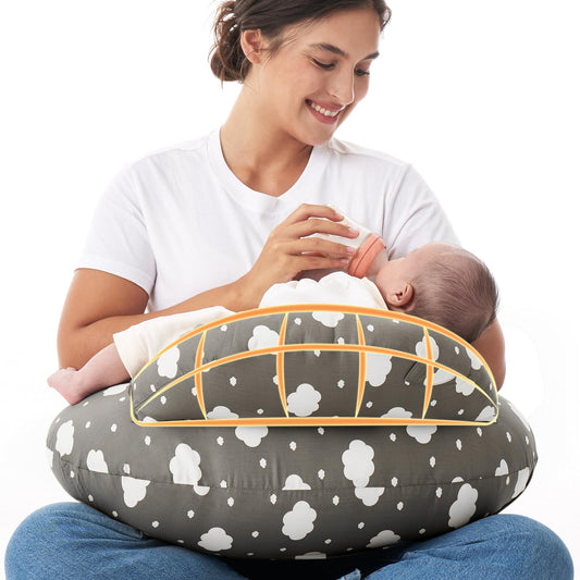 Momcozy Almohada de Lactancia Original para Amamantar, Barrera de Seguridad Innovadora, Diseño Ancho para Mayor Apoyo, Ideal para Mamá y Bebé