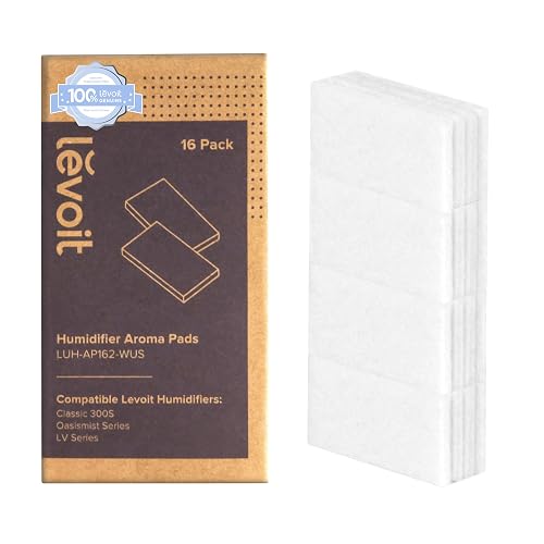 LEVOIT Almohadillas de Aroma para Humidificador Paquete | Blanco, paquete de 16, compatibles LV600S Classic300S LV600HH OasisMist450S