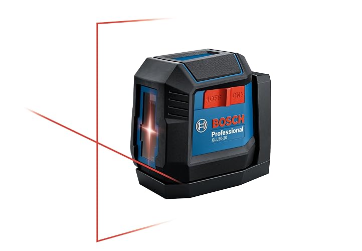 BOSCH PRO GLL50-20 Láser de línea cruzada autonivelante | Tecnología VisiMax, sistema de péndulo inteligente, 0.12 pulgadas. precisión, contratistas, montaje estable, topografía