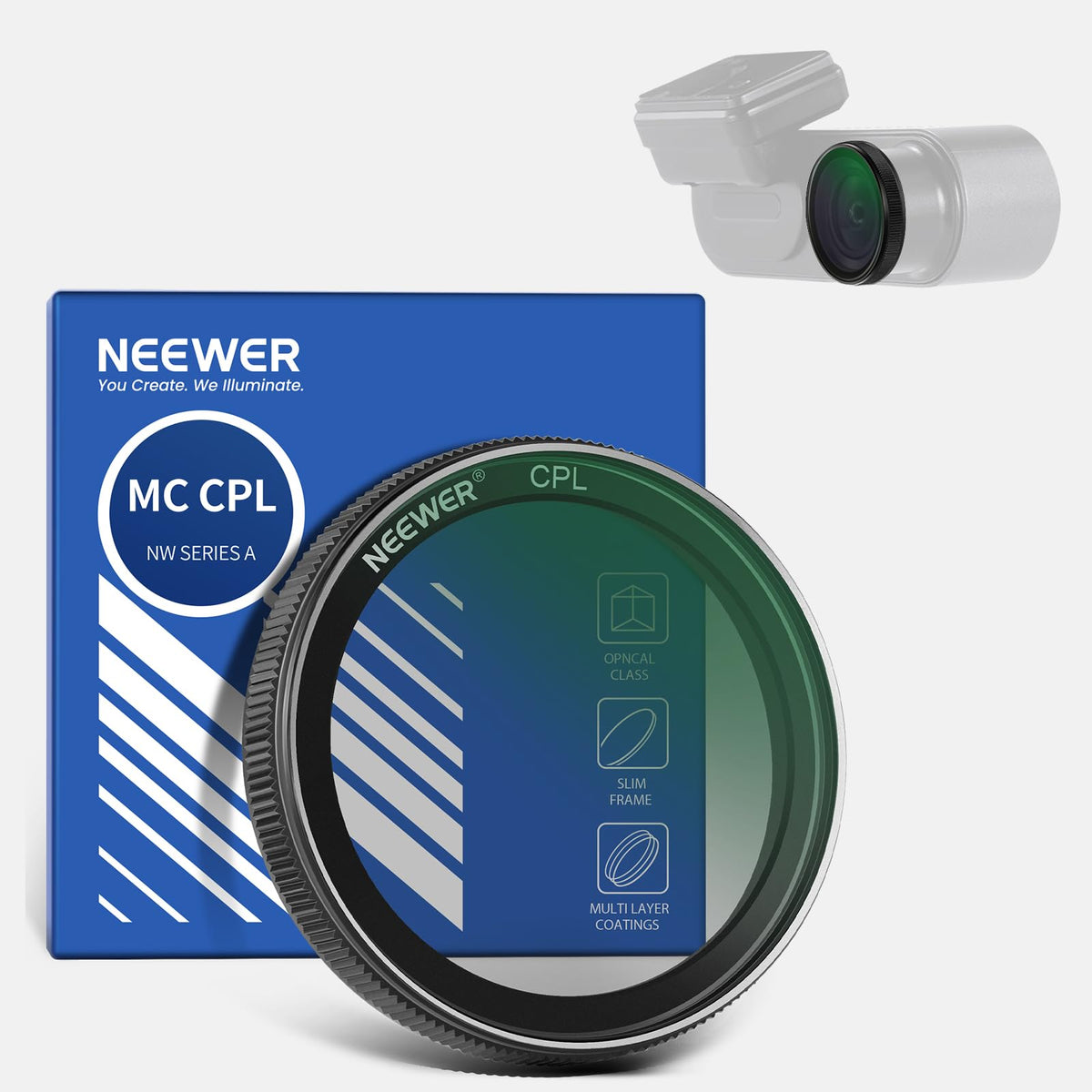NEEWER Filtro CPL Dashcam Compatible con VIOFO A229/A139/A139Pro/T130/WM1, Accesorios Filtro Polarizador Circular Dash CAM, Reduce Reflejos y Deslumbramiento/Mejora el Contraste/Vidrio Óptico HD