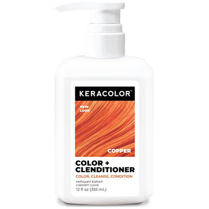 Keracolor Color + Clenditioner Acondicionador Color Oro Rosa 12oz - Copper