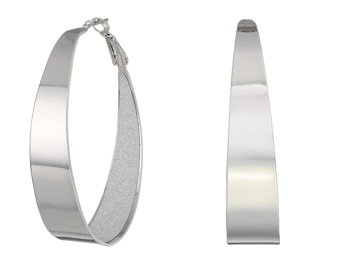 Guess Glitter grande ovalado arete de aro