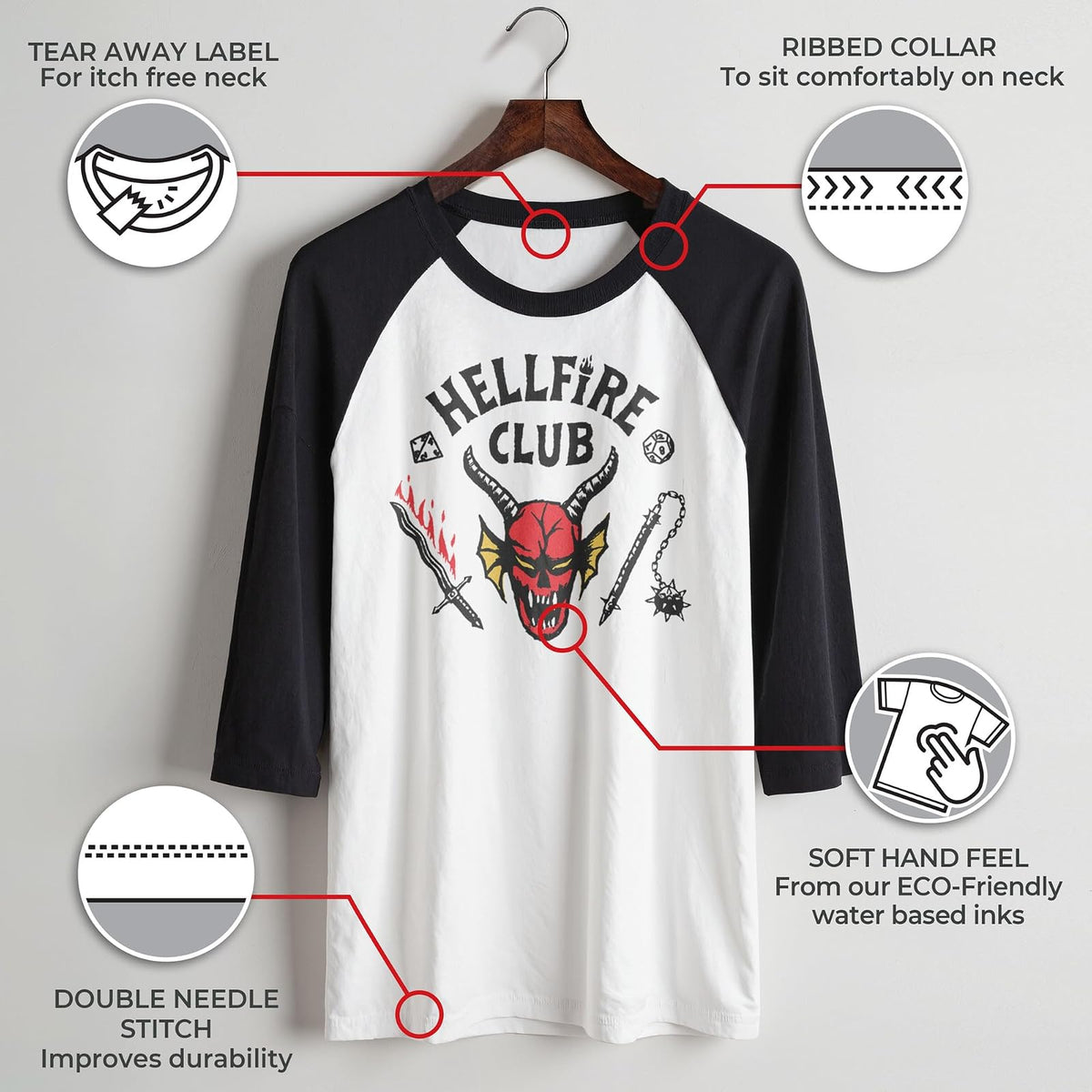 Stranger Things Stranger Things Hellfire Cut Young - Camiseta de Manga Corta para Hombre Camiseta para para Hombre