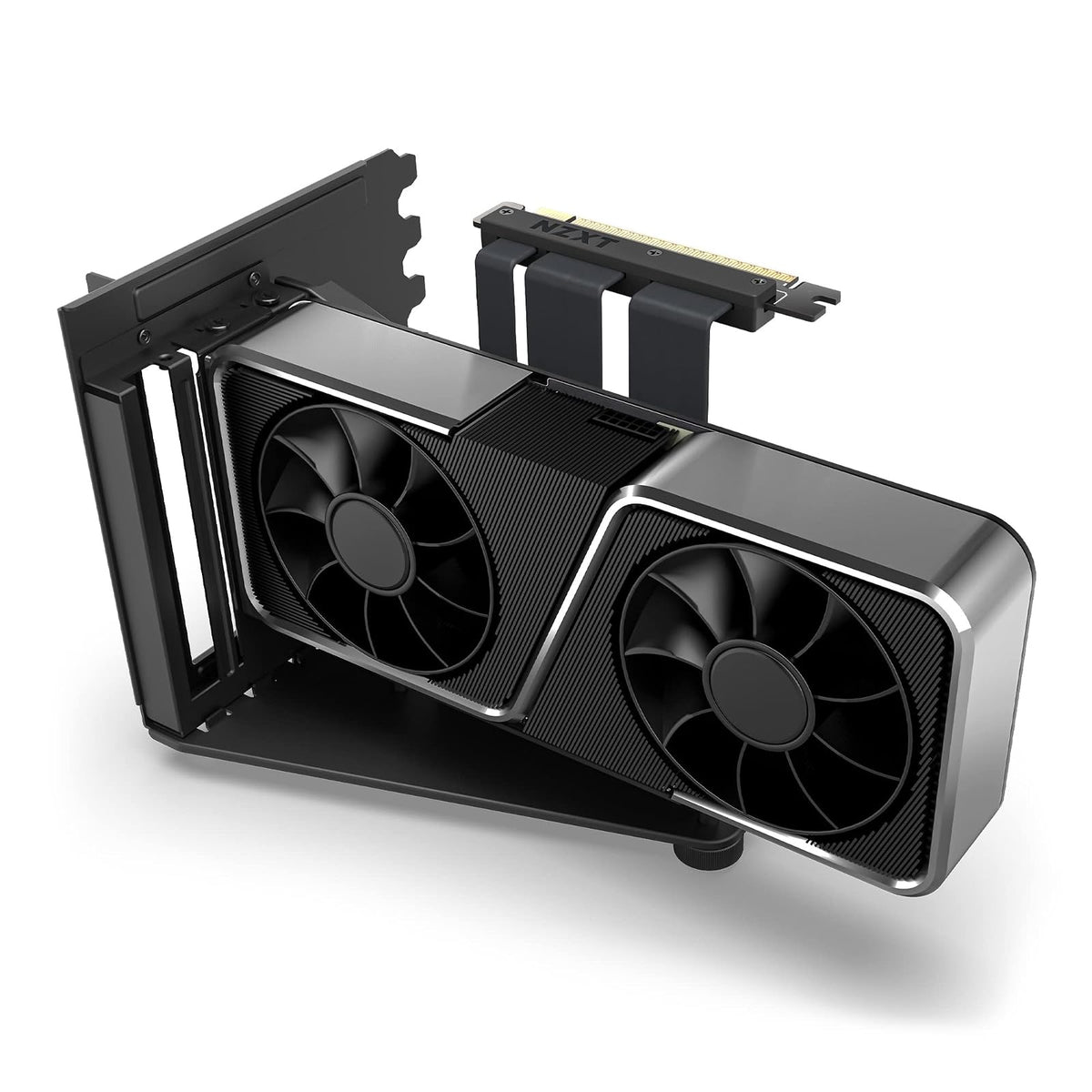NZXT Kit de Montaje Vertical de GPU, AB-RH175-B1-175 mm, Cable Elevador PCIe 4.0x16, Soporte de GPU, Soporte de Acero Resistente, Color Negro