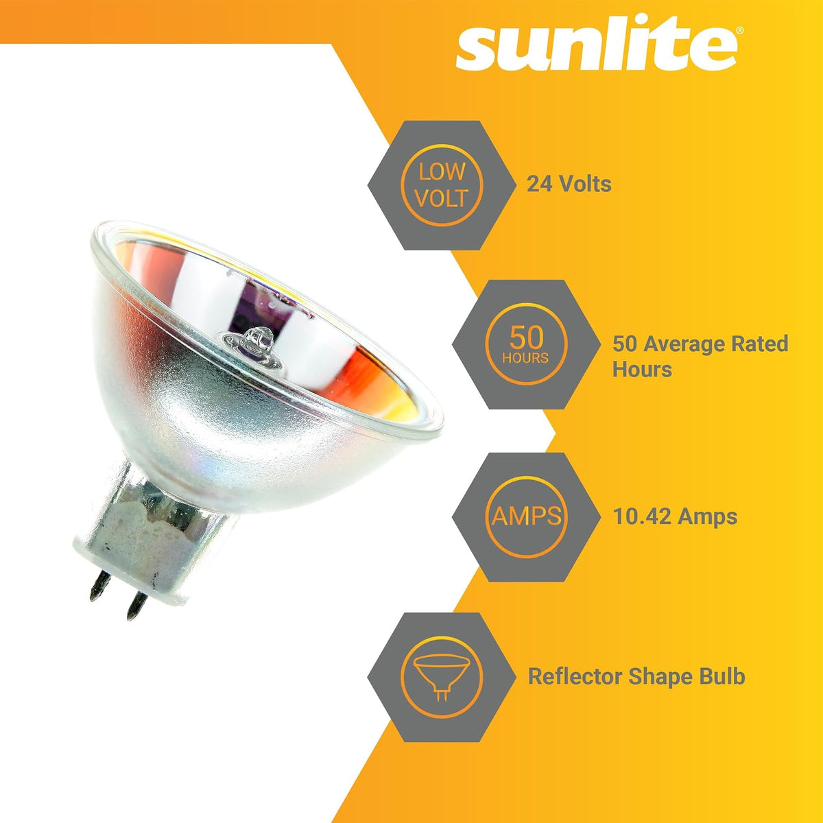 Sunlite ELC 250W/MR16/24V/CL/GX5.3 250-watt 24-volt Bi-Pin Based Stage and Studio MR16 Bulb, Clear