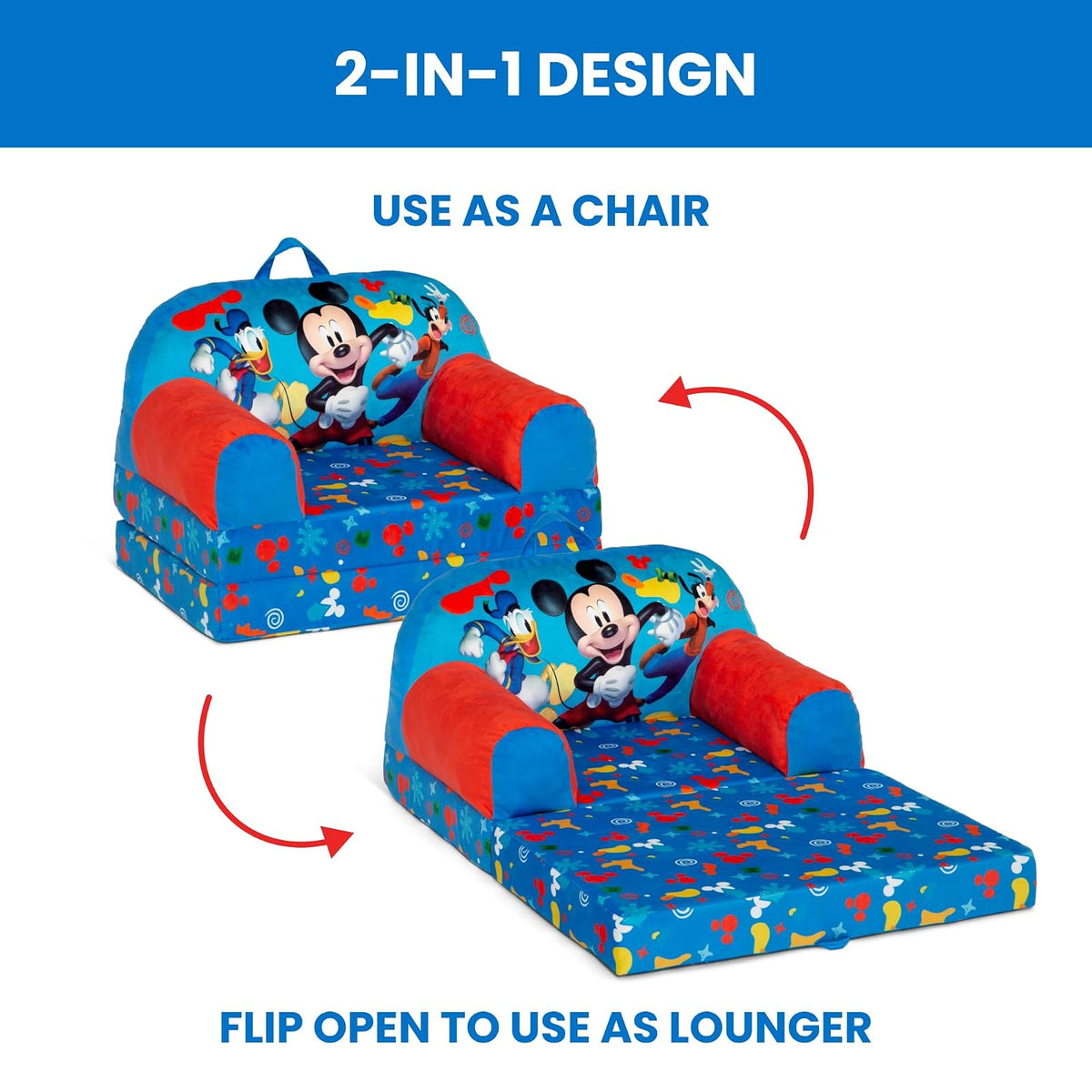 Delta Children Cozee Buddy Flip Mickey Mouse Silla Convertible Espuma