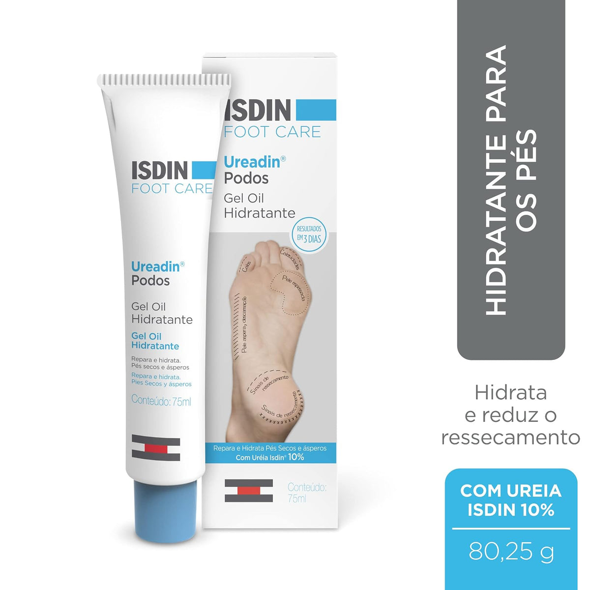 ISDIN SI-NAILS Fortalecedor con ácido hialurónico para uñas débiles y dañadas, hidrata también las cutículas, Acabado Invisible, 2.5 ml + Ureadin Podos Gel Oil, 75ml
