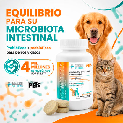 Fancy Pets MS Probióticos para Perros y Gatos con 60 Tabletas