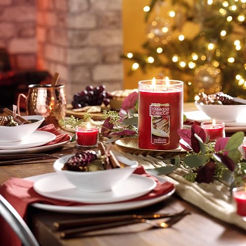 Yankee Candle Vela en Tarro Grande, Canela, Candelas, Rojo, Large 2-Wick Tumbler Candle, 1